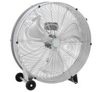 vidaXL Ventilador de tambor con ruedas, 3 marchas, color plateado, diámetro de 77 cm