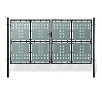 vidaXL Verja negra con dos puertas de entrada dimensiones 300x250cm con 3 llaves
