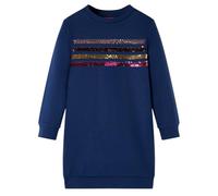 vidaXL Vestido Sudadera Infantil a Rayas de Lentejuelas Ropa de Niños Azul Marino 104