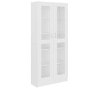 vidaXL Vitrina Armario de Libros Estantería Estante Soporte Almacenamiento Oficina Hogar Decoración de Madera Contrachapada Blanco 82,5x30,5x185,5 cm