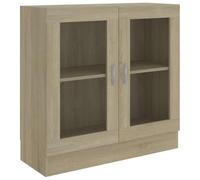 vidaXL Vitrina Armario de Libros Estantería Estante Soporte Almacenamiento Oficina Hogar Decoración Contrachapada Color Roble Sonoma 82,5x30,5x80 cm