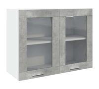 vidaXL Vitrina Colgante Lyon Gris hormigón 80x31x60 cm
