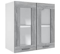 vidaXL Armario Colgante Estantería Flotante Organizador Almacenamiento Mueble de Cocina Decoración Madera Contrachapada Gris Sonoma 60x31x60 cm
