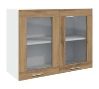 vidaXL Vitrina colgante Lyon Roble artesanal 80x31x60 cm Madera de ingeniería