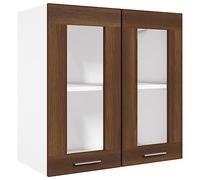 vidaXL Armario Colgante Estantería Flotante Organizador Almacenamiento Mueble de Cocina Decoración Madera Contrachapada Roble Marrón 60x31x60 cm