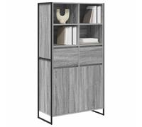 vidaXL Vitrina con cajón 2 pcs Gris Sonoma 81 x 36 x 150.5 cm, Sala de Estar, Juego de sofá Rectangular y Duradero con Almohadas Decorativas, Ideal para Espacios Modernos, fácil de Limpiar y Mantener