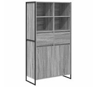 vidaXL Vitrina con cajón 2 pcs Gris Sonoma 81 x 36 x 150.5 cm, Sala de Estar, Juego de sofá Rectangular y Duradero con Almohadas Decorativas, Ideal para Espacios Modernos, fácil de Limpiar y Mantener