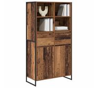 vidaXL Vitrina con cajón 2 pcs Madera Vieja 81 x 36 x 150.5 cm, Sala de Estar, Juego de sofá Rectangular y Duradero con Almohadas Decorativas, Ideal para Espacios Modernos, fácil de Limpiar y mantene