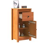 vidaXL Vitrina con cajón 2 pcs Marrón Cera 39 x 34,5 x 80 cm, Aparador Elegante para Sala de Estar, Unidad de Almacenamiento Rectangular de Madera de Pino, Armario Decorativo Funcional para la Organi