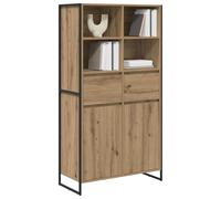 vidaXL Vitrina con cajón 2 pcs Roble Artesanal 81 x 36 x 150.5 cm, Sala de Estar, Juego de sofá Rectangular y Duradero con Almohadas Decorativas, Ideal para Espacios Modernos, fácil de Limpiar y mant