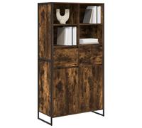 vidaXL Vitrina con cajón 2 pcs Roble Humo 81 x 36 x 150.5 cm, Sala de Estar, Juego de sofá Rectangular y Duradero con Almohadas Decorativas, Ideal para Espacios Modernos, fácil de Limpiar y Mantener
