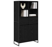 vidaXL Vitrina con cajón 2 pcs Roble Negro 81 x 36 x 150.5 cm, Sala de Estar, Juego de sofá Rectangular y Duradero con Almohadas Decorativas, Ideal para Espacios Modernos, fácil de Limpiar y Mantener