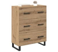 vidaXL Vitrina con cajón Roble Artesanal 69,5 x 34 x 90 cm, Alacena rústica, Unidad de Almacenamiento Rectangular para el Comedor, con amplios cajones y Madera ingenierizada