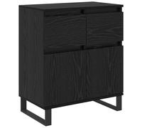 vidaXL Vitrina con cajón Roble Negro 60 x 35 x 70 cm, Amplio Espacio, diseño Rectangular, Mueble Auxiliar Moderno, Madera Resistente, cajones con rodamientos, para la Cocina