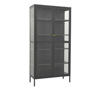 Vidaxl vitrina de acero y vidrio templado gris antracita 90x40x180 cm