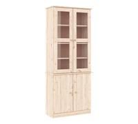 vidaXL Vitrina de Cristal Alta Madera Maciza de Pino 77x35x186,5 cm