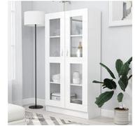 vidaxl Vitrina de madera contrachapada blanco 82,5x30,5x150 cm