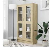 vidaxl Vitrina de madera contrachapada color roble 82,5x30,5x150 cm