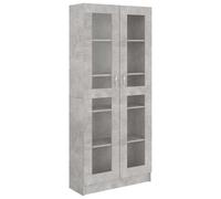 vidaXL Vitrina de Madera de ingeniería Gris hormigón 82,5x30,5x185,5cm, Armario de Libros, estantería, Soporte de Libro, armarios de Libros