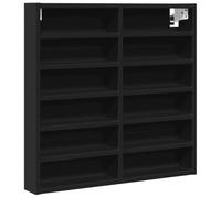 vidaXL Vitrina de madera de ingeniería negra 60x8,5x58 cm montada en la pared