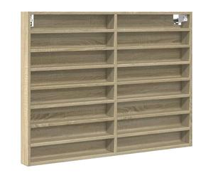 vidaXL Vitrina de Madera de ingeniería Roble Sonoma 100x8,5x75 cm