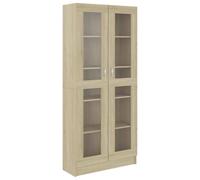 vidaXL Vitrina de Madera de ingeniería Roble Sonoma 82,5x30,5x185,5 cm, Armario de Libros, estantería, Soporte de Libro, armarios de Libros