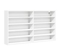 Vitrina De Madera Ingeniería Blanca 100x15x58 Cm Vidaxl