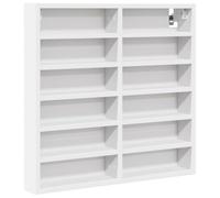 vidaXL Vitrina de Madera ingeniería Blanca 60x8,5x58 cm, Mueble Vitrina, Armario montado en la Pared, Mueble de Almacenamiento montado en la Pared