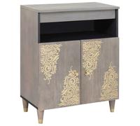 vidaXL Aparador con Armario de Almacenamiento para Comedor, Madera de Mango Moderno, Rectangular, Puerta Cerrada, Superficie Texturada Sólido