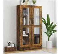 Vitrina madera contrachapada roble ahumado 82,5x30,5x150 cm