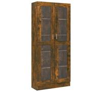 vidaXL Vitrina Madera contrachapada Roble Ahumado 82,5x30,5x185 cm, Vitrina, librería, estantería para Libros, Armario para Libros, Biblioteca