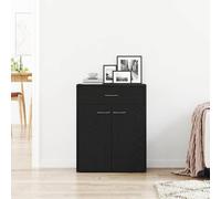 vidaXL Vitrina Negro 60 x 30 x 75 cm Madera contrachapada, Aparador Rectangular Moderno, de Almacenamiento , Gabinete Multiusos, Organizador Elegante