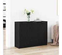 vidaXL Vitrina Negro 90,5 x 30 x 70 cm Madera contrachapada, Elegante mueble rectangular, de almacenamiento , armario comedor, organización para