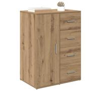 vidaXL Vitrina Roble Artesanal 59 x 39 x 80 cm Madera contrachapada, Comedor, Mueble rústico, Elegante aparador, Resistente Unidad de Almacenamiento, Toque Encantador para un hogar organizado
