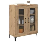 vidaXL Vitrina Roble Artesanal 69,5 x 34 x 90 cm, Mueble Auxiliar Moderno, Unidad Rectangular, para salón y Comedor, práctico con Muchas estanterías, Madera de ingeniería