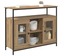 vidaXL Vitrina Roble Artisan 100 x 35 x 80 cm Madera de ingeniería