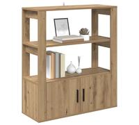 vidaXL Vitrina Roble Artisan 30 x 80 x 90 cm Madera contrachapada, Salón Elegante, aparador Rectangular Moderno, Almacenamiento en Madera, Mueble Decorativo Funcional para Interiores