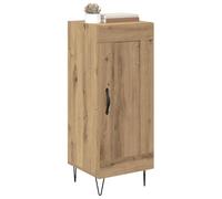 vidaXL Vitrina Roble Artesanal 34,5 x 34 x 90 cm, Almacenamiento para Sala, aparador Moderno de Hierro, Mueble Rectangular, Amplio y Funcional, diseño Simple