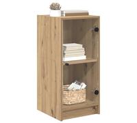 vidaXL Vitrina Roble Artisan 35 x 37 x 76 cm Madera contrachapada, Aparador Moderno para la Sala, Unidad Rectangular de Almacenamiento, Espacio Amplio, Puerta de Vidrio Elegante