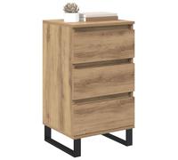 vidaXL Vitrina con cajón Roble Artisan Madera contrachapada, Mueble de Sala Elegante, Rectangular, Moderno, con Amplio Espacio, Marco Negro, diseño Minimalista, versátil