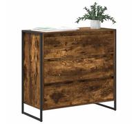 vidaXL Vitrina Roble Humo 79 x 36 x 75.5 cm Madera contrachapada, Sala de Estar, Rectangular, Muebles duraderos para Espacios Modernos, diseños Elegantes para Todos los hogares, Comodidad y Funcional