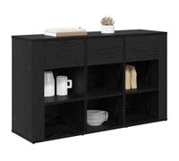 vidaXL Vitrina Roble Negro 100 x 30 x 59,5 cm Madera contrachapada, Mueble rústico de Almacenamiento, aparador Rectangular, con cajones amplios, Madera Resistente para Sala y Comedor