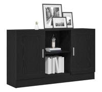 vidaXL Sideboard Minimalista de Roble Negro | Madera Elaborada 120 cm Puertas Corredizas Solución de Buffet Consola Elegante para Interior Unidad Muebles Decoración Sala Comedor Soluciones para el Ho