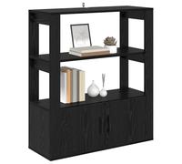 vidaXL Vitrina Roble negro 30x80x90 cm Madera contrachapada Mueble sala moderno