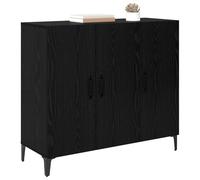 vidaXL Vitrina Roble Negro 34 x 90 x 80 cm Madera contrachapada, Muebles para Sala, soluciones Modernas, aparador Rectangular, Organizador de Comedor, diseño Interior, Patas Negras