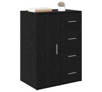 vidaXL Vitrina Roble Negro 59 x 39 x 80 cm Madera contrachapada, Aparador rústico para Comedor, Unidad Rectangular de Almacenamiento, Elegante Acento para el hogar, Muebles duraderos