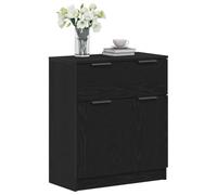 Aparador Elegante de Roble Negro con Acabado Texturizado y Amplio Almacenamiento para Uso en Comedor y Sala de Estar Muebles Modernos de Madera Estilosa Organización del Hogar Decoración Funcional