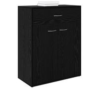 vidaXL Vitrina Roble Negro 60 x 30 x 75 cm Madera de ingeniería | Se adapta perfectamente a los interiores modernos, Montones de compartimentos para mantener todo ordenado,