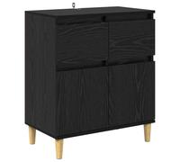 vidaXL Vitrina Roble Negro 60 x 35 x 70 cm Madera contrachapada, Aparador Rectangular Moderno, Armario de Almacenamiento práctico, Organizador Elegante para la Sala