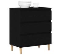 vidaXL Vitrina Roble Negro 60 x 35 x 70 cm Madera contrachapada, Elegante Comedor, Rectangular, con Mucho Espacio, Funcional aparador, mobiliario Moderno, Armario Minimalista